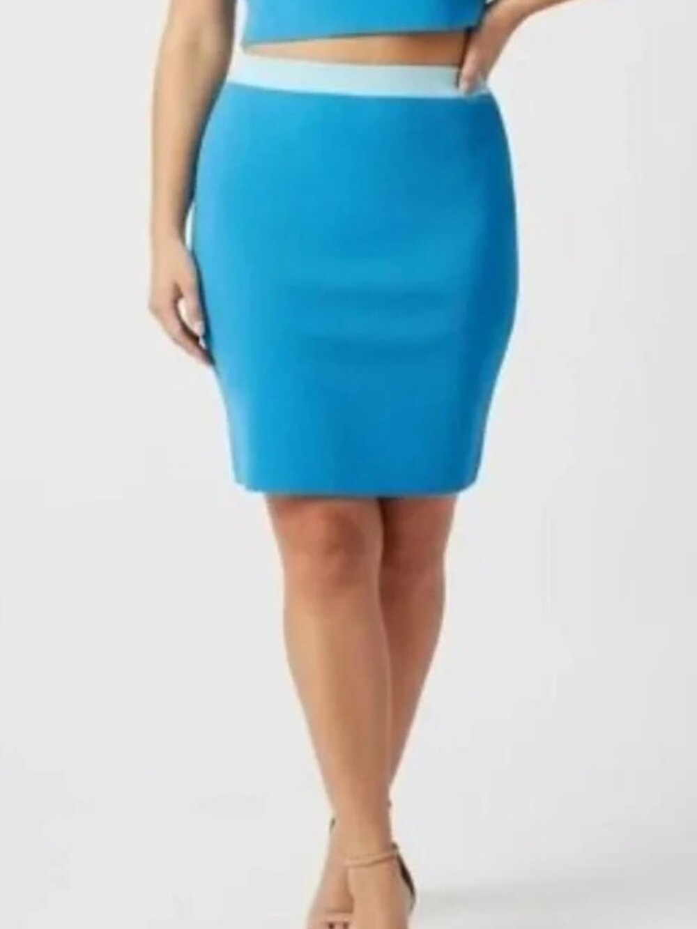 NEW House of Harlow 1960 Blue Knit Mini Skirt Set Size M